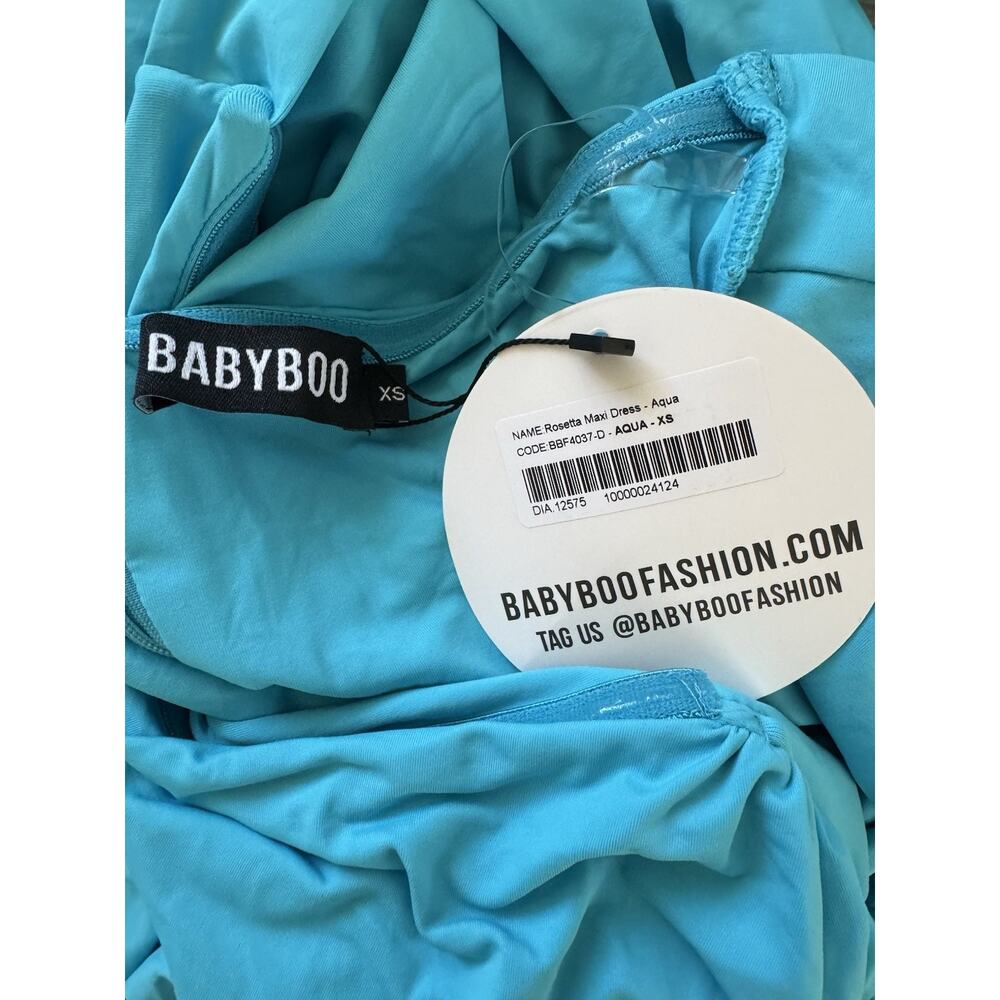 NWT Baby Boo Rosetta Maxi Dress Size XS Aqua Blue - Picture 10 of 10
